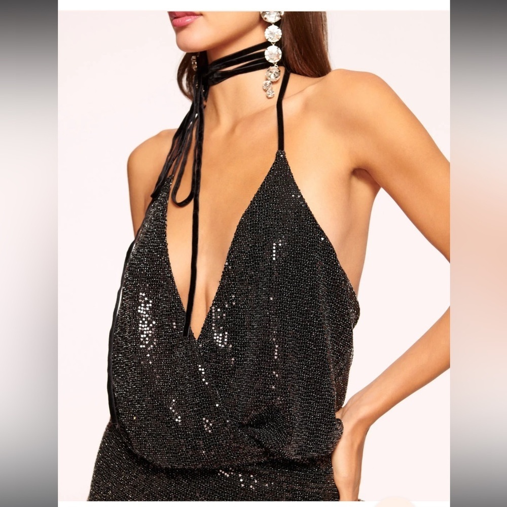 Ramy Brook Black Sequin Mini Dress - Picture 3 of 11
